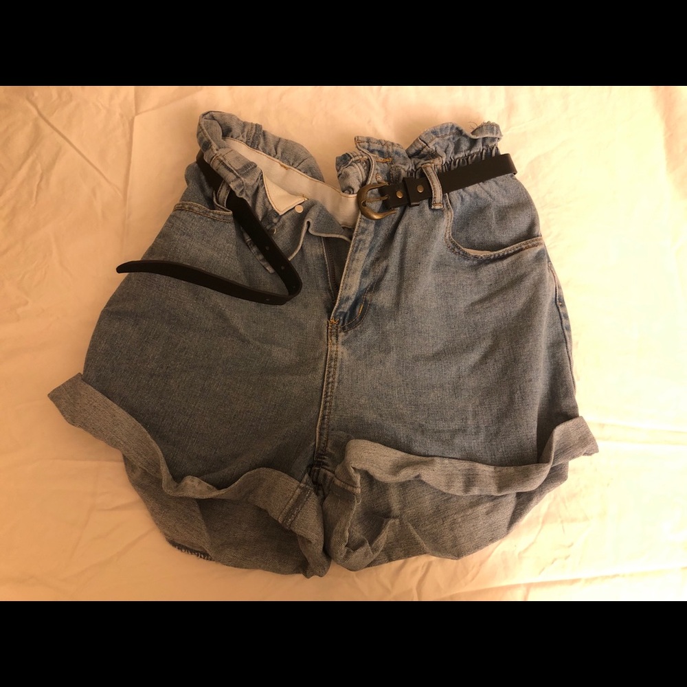 Paperbag Waisted Jean Shorts